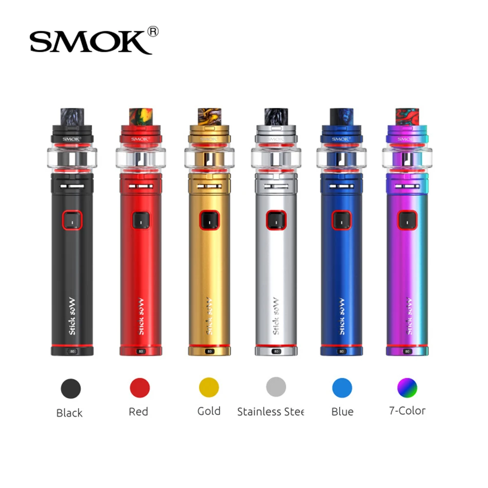 

Original SMOK Stick 80W Vape Kit 2800mAh Battery Stick Pen 6ml TF tank MTL Mesh coil E-Cigarette adjustable wattage