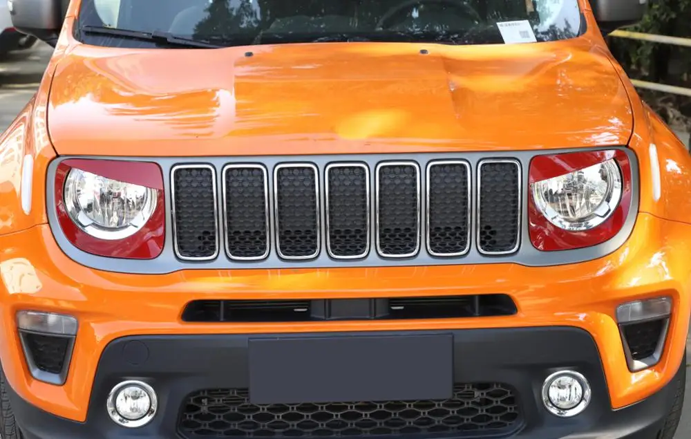 Украшение для автомобильных фар в виде птицы, круг для Jeep Renegade+ автомобильные аксессуары, черный, красный, оранжевый, углеродное волокно, автомобильный стиль, 2 шт