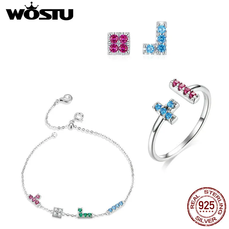 WOSTU 925 стерлингового серебра ювелирные наборы AAA кубический циркон жемчуг цепочка