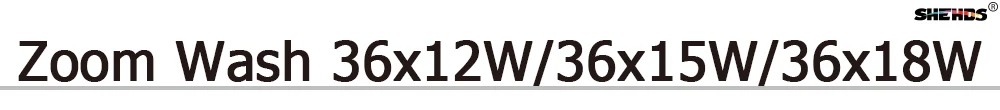 2 шт. 19X15 Вт Светодиодный светильник с движущейся головкой и зумом RGBW 36x12 Вт 36x15 Вт DMX512 вечерние световые лучи для сцены Dj оборудование 36X18 Вт RGBWA UV 6в1 SHEHDS