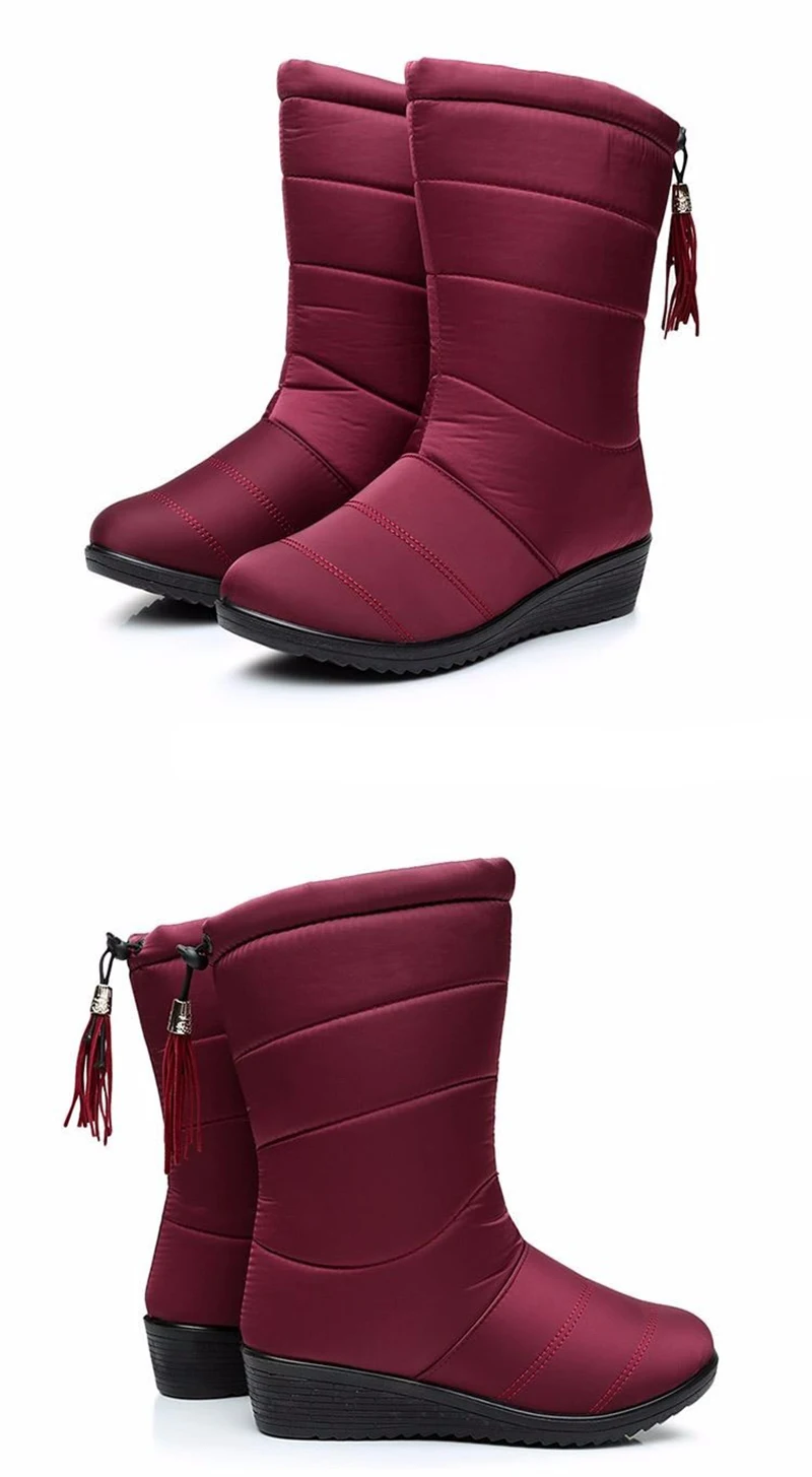 YWEEN/новые женские ботинки; женские зимние ботинки; водонепроницаемые теплые зимние ботинки; женская обувь до середины икры; женские теплые ботинки на меху; Botas Mujer