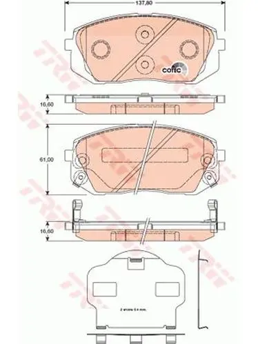 Колодки дисковые передние Hyundai ix35, Kia Carens/Sportage 1.6