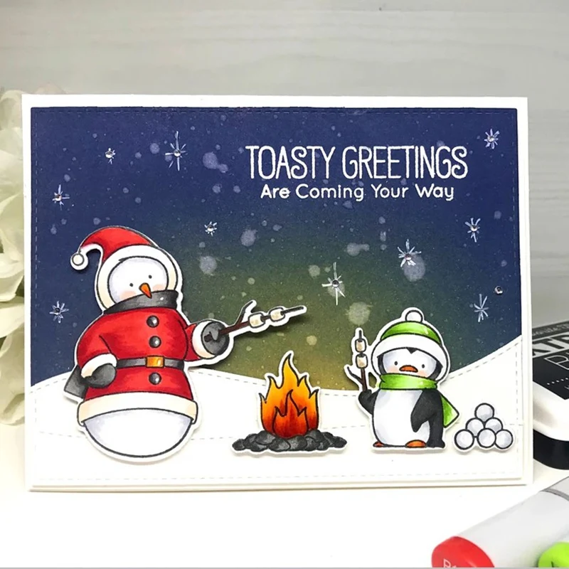 3D New Arrival Metal Cutting Craft Die and Scrapbooking For Paper Card Snowman Embossing Frames Merry Christmas Stamp Set