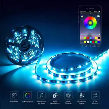 

5V USB LED Strip RGB SMD5050 Bluetooth App Control Flexible Light Desk Decor Screen TV Background Lighting for Home Decoration