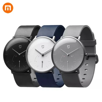 

XIAOMI Mi Mijia QUARTZ Smart Watch Life Waterproof with Double Dials Alarm Sport Sensor Pedometer Time Leather Band Mi Home APP