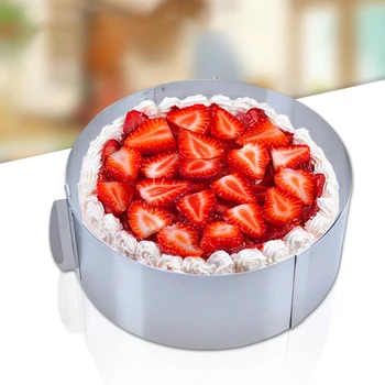 

Adjustable Mousse Ring Set 3D Round Cake Decorating Tools Molds Stainless For Baking Round Bakeware Square Accessories Set