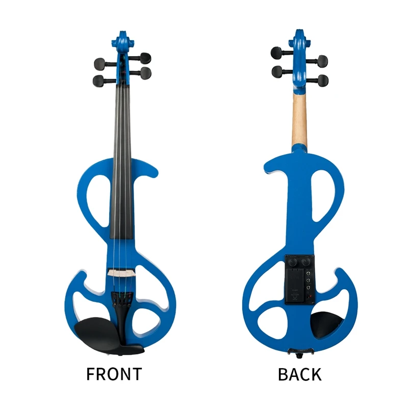 Naomi скрипка полный размер 4/4 из цельного дерева электрическая скрипка липа тело черное дерево гриф с колками со скрипичными аксессуарами Голубое озеро