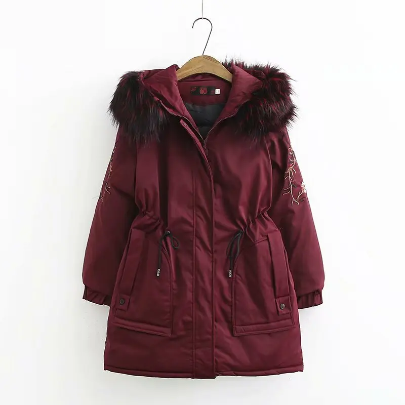 Европейская мода, зимняя куртка для женщин, большое меховое пальто, женская куртка, зимняя длинная хлопковая парка с капюшоном, теплые куртки, зимнее пальто