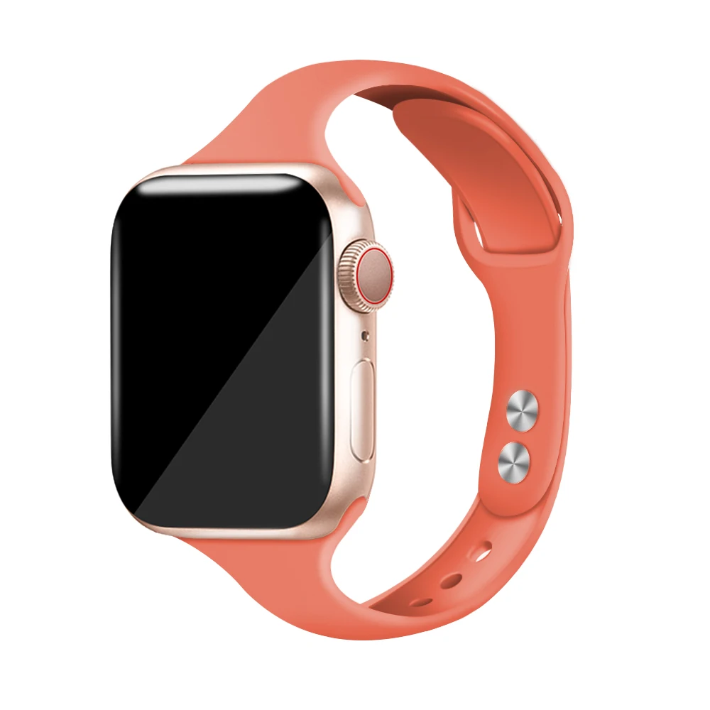 Ремешок для часов для Apple 38 мм 42 мм iWatch 5 ремешок 44 мм 40 мм Ремень спортивный силиконовый браслет часы Apple 4 3 2 1 Аксессуары - Цвет ремешка: Coral red