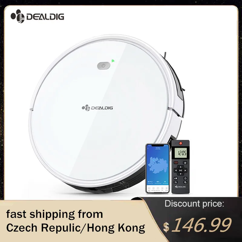 

DEALDIG Robvacuum 8 Robot Vacuum Cleaner Aspirator Time Setting Pet Hair Home Dry Wet Mopping Cleaning Robot App Remote Control