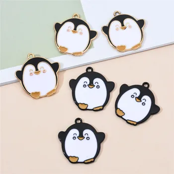 

10pcs 22x22mm Cartoon Penguin Charms Enamel Charm For Jewelry Making And Crafting Charm Fashion Pendant