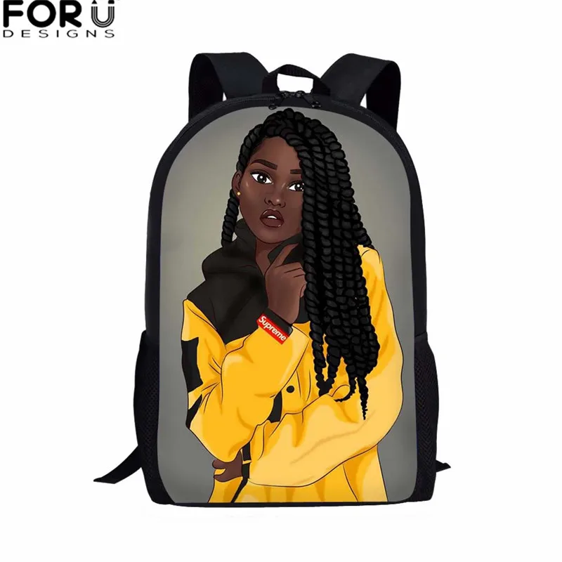 FORUDESIGNS/3 шт./компл. школьные сумки для начальной школы для девочек модная африканская темнокожая девушка печать Книга сумка для девочек подростков повседневная школьная - Цвет: Z5222C