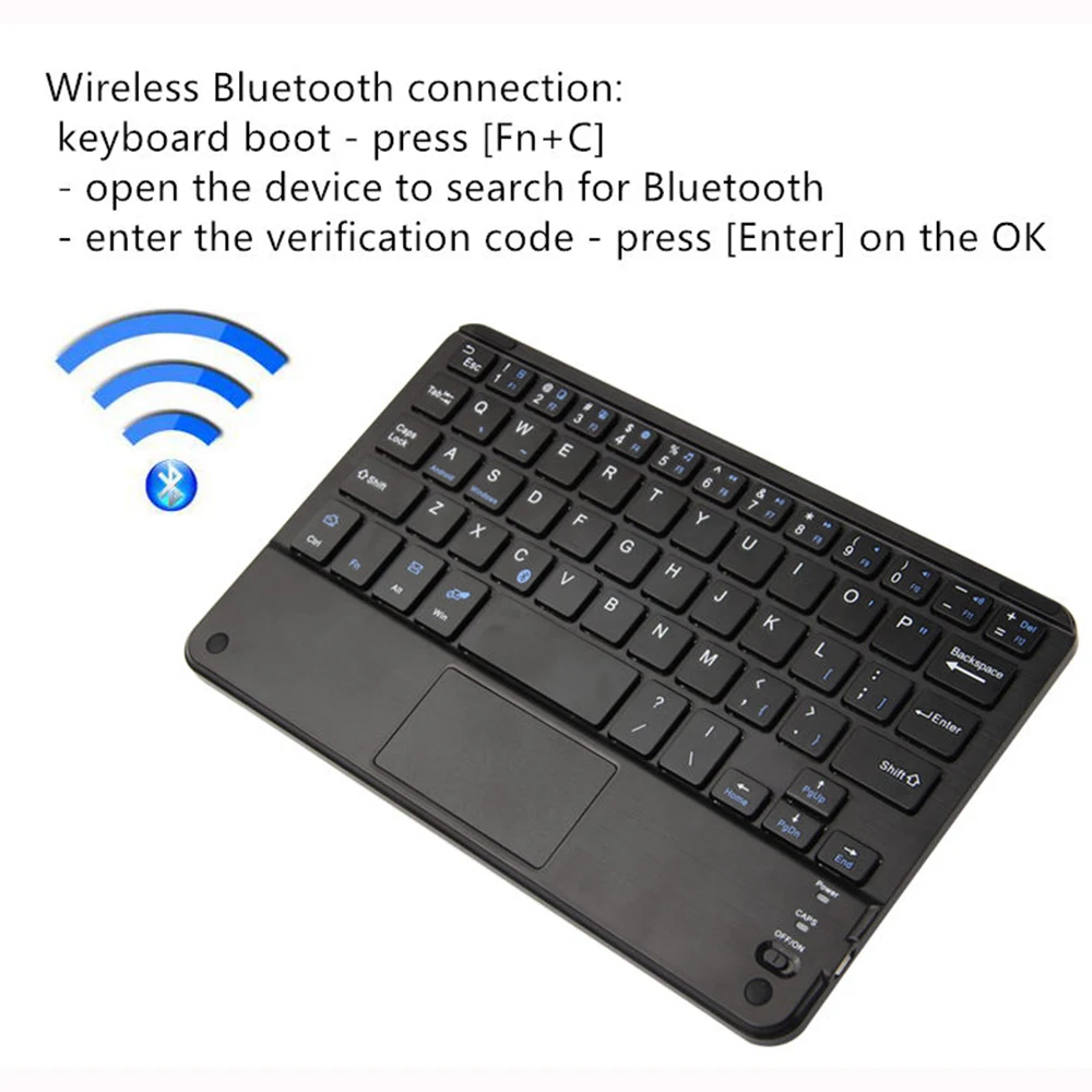 Сенсорная Беспроводная Bluetooth клавиатура для Android планшетного ПК ноутбука Универсальная Портативная Мини Беспроводная Bluetooth клавиатура с тачпадом