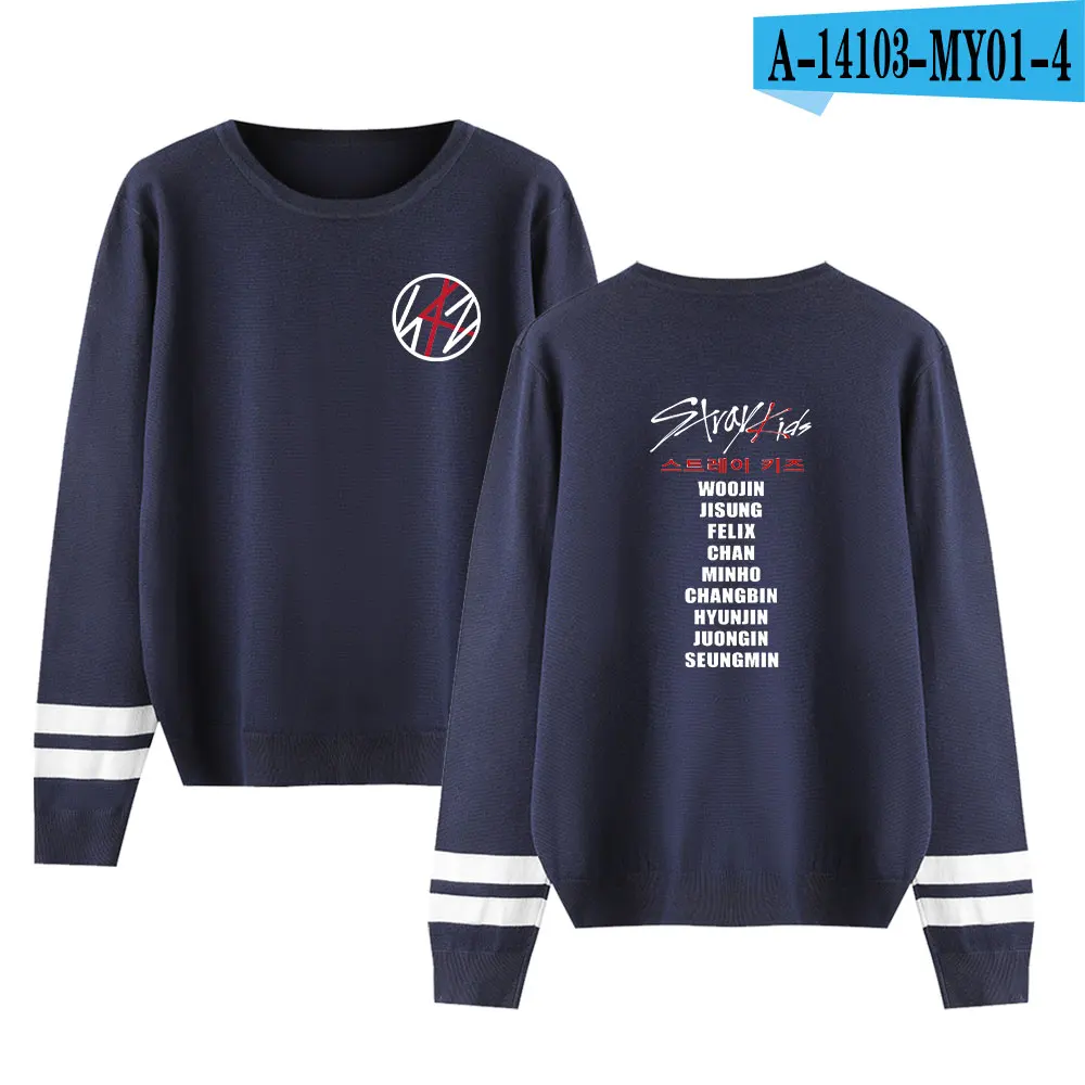 Stray kids Kpop Классный Логотип модный свитер с круглым вырезом свободный модный Удобный зимний тренд для женщин и мужчин свитер - Цвет: MY01