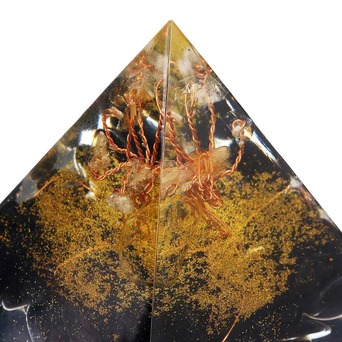 6 см Orgonite улучшение Фортуны помочь бизнес башня натуральный кристалл энергии Orgone пирамиды процесс украшения смолы счастливый подарок