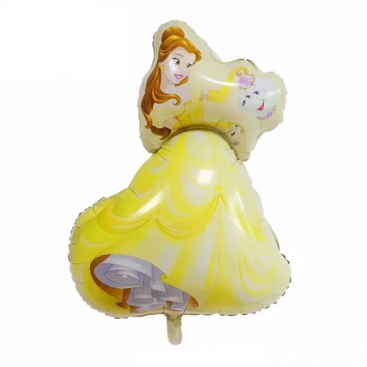 

Large Belle Princess Foil Balloons Baby Girl Birthday Party Decoration Favor Yellow Helium Balloons Kids Baloon Pretty gift