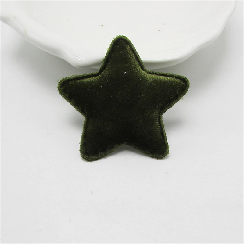 Army green stars 10-80 шт фланелет Звезды Мягкие аппликационные наклейки DIY ремесло поставки дети шпилька аксессуары материал тиснение украшения - Цвет: Army green stars
