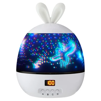 

Luminous Stage Light Indoor Entertainment DJ Bar Stay Home Timing Function 17 Mode Rabbit Shape Holiday Lighting Party Wedding
