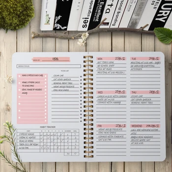 2022 A5 Agenda Planner Notebook Diary Weekly Planner Goal Habit Schedules Organizer Notebook For School Stationery