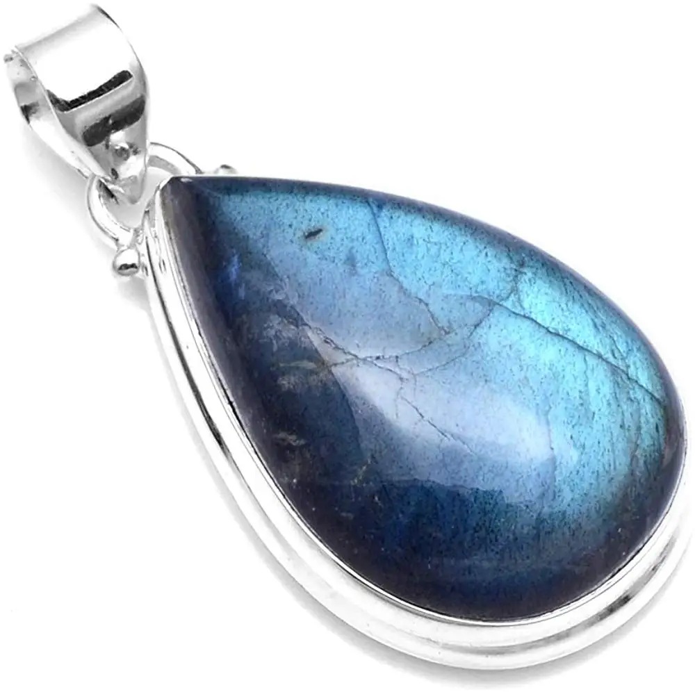 

Genuine Labradorite Pendant 925 Sterling Silver,37.3 mm, 2SP0854