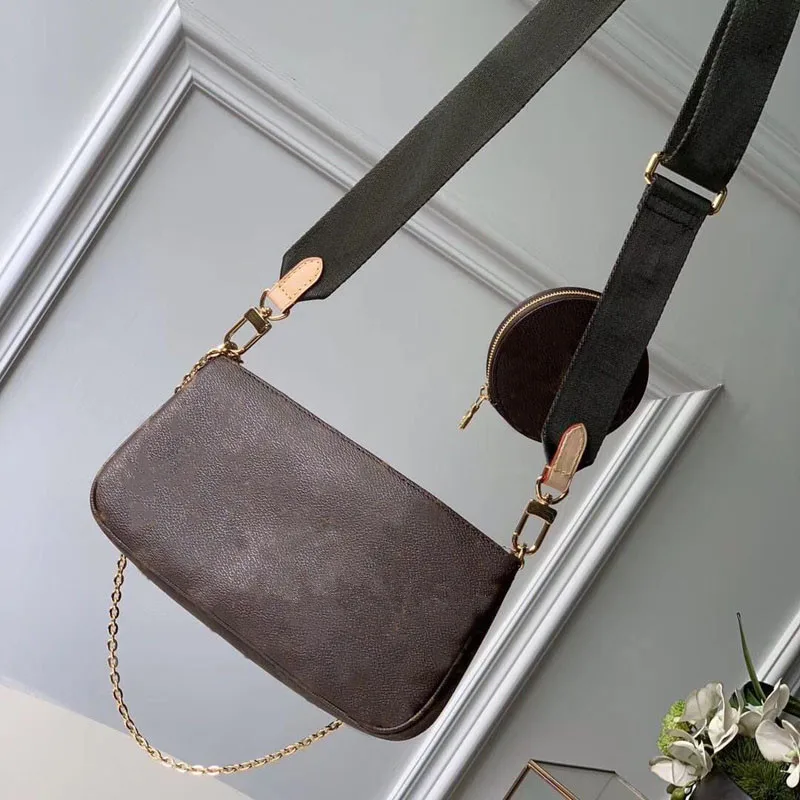 Green strap Новая женская сумка Роскошная модная кожаная сумка ручная косая сумка широкий плечевой ремень три в одном подсумок - Цвет: Green strap