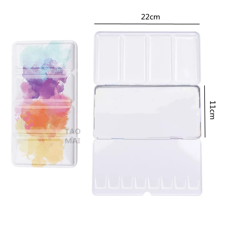 Portable solid Watercolor iron box 24 color watercolor packaging box paint empty iron art supplies watercolor palette