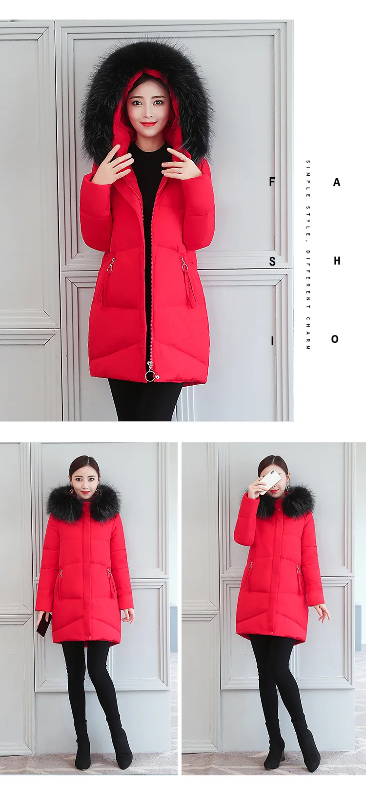 Down Jacket Women's Mid-length New Style Micro for Wechat Business Korean-style Fashion Winter New Style WOMEN'S Dress Thic