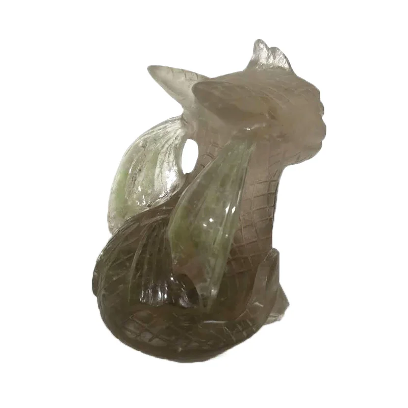 Natural Gem Smoky Quartz Toothless Dragon Quartz Reiki Chakra Healing Crystal Hand Carved Home Decor Christmas Gifts Mascot ZR