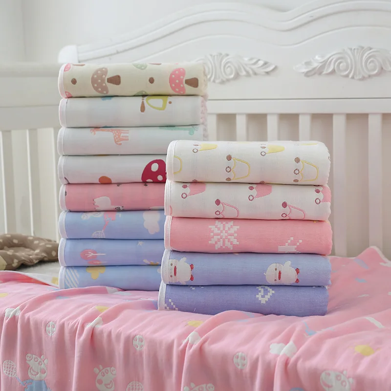 

Six-layer Gauze Jacquard Cartoon 70*140 Bath Towel Pure Cotton Absorbent Breathable Children Multi--Selectable