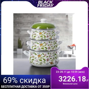 

A set of pots "Wildflowers", 3 items: 2 l, 3 l, 4 l