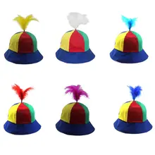 Детская Пасхальная шапочка для косплея из хлопка со съемным пером Волан забавная Двусторонняя шляпа рыбака вечерние реквизиты