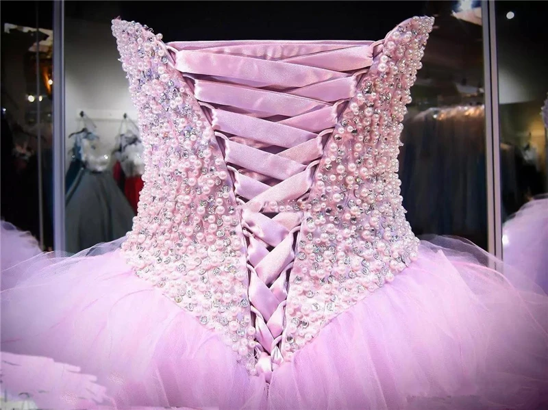 Пышное платье милое бальное платье с кристаллами и бисером Vestido De 15 Anos BM175