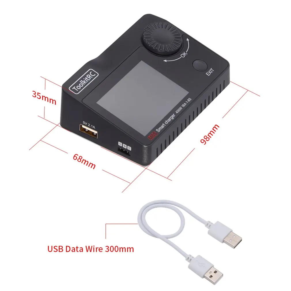 ToolkitRC M8S мини батарея баланс зарядное устройство разряда с цветным экраном 400 Вт 18A DC выход для 1-8S Lipo LiHV Life Lion NiMh Pb