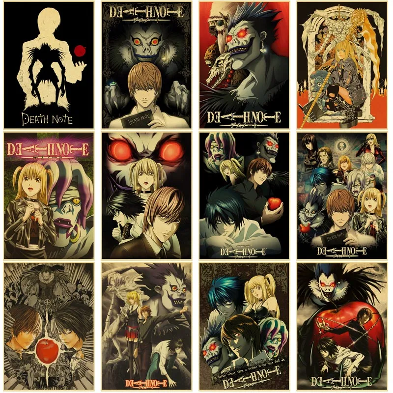 Купи 3 получи 4 постеры из японского аниме сериала тетрадь смерти ретро плакат