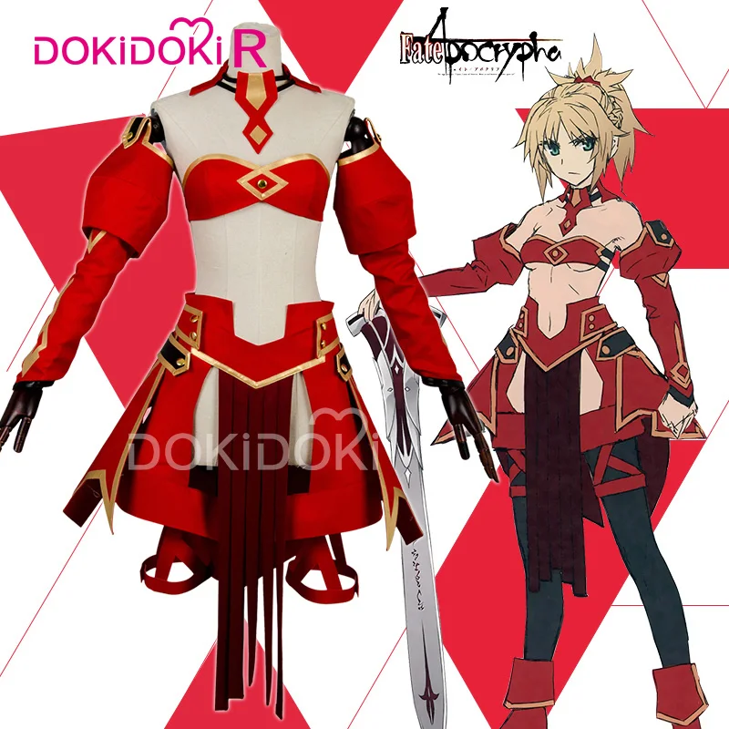 DokiDoki-R Fate/apocripha Mordred косплей костюм игра Fate Косплей Mordred боевой костюм женский костюм на Хэллоуин красный FGO