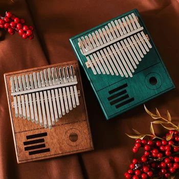 

Portable 17 Key Piano Keyboard Instrument with Accessories party Gift Wood Kalimba Single Board Mahogany Thumb
