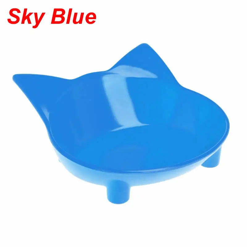 Sky Blue Кормушка-миска для домашних питомцев, нескользящая собачка, кошка, щенок, котенок, посуда для питья, воды, в форме кошки, милая посуда - Цвет: Sky Blue