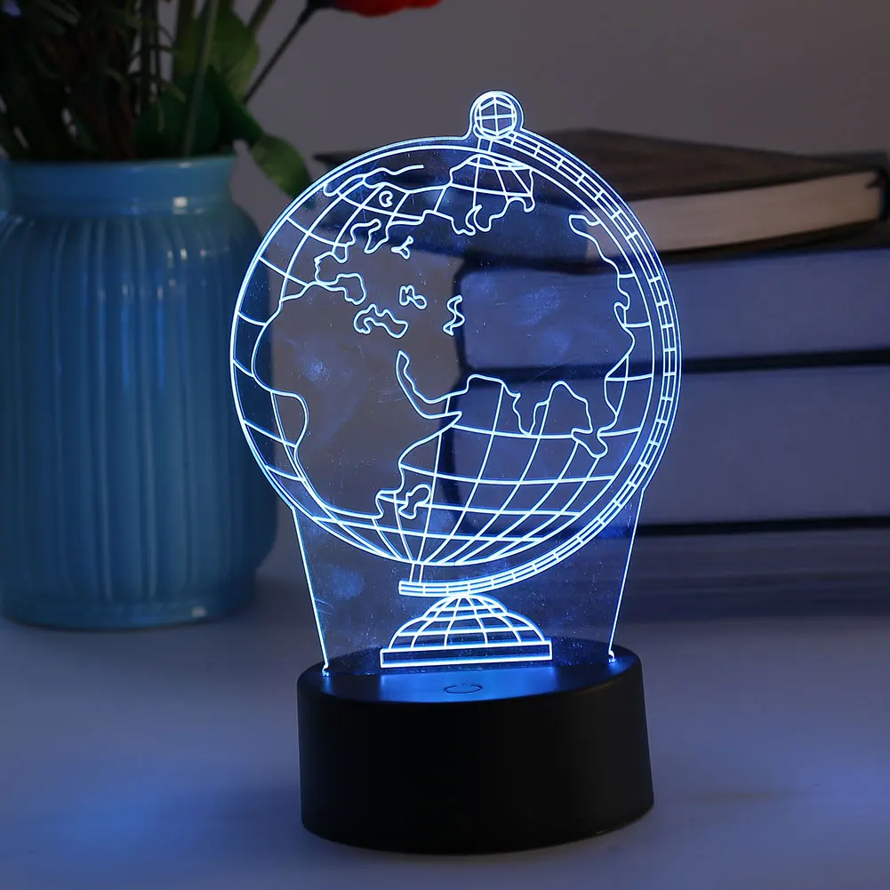 3D USB светодиодный ночник настольные лампы с рисунком земли украшения рождественской комнаты