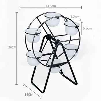 

Ferris Wheel Plant Stand with 6 Succulent Pots Modern Decorative Ceramic Flower Planter Pot Stand for Home Office Desk in stock