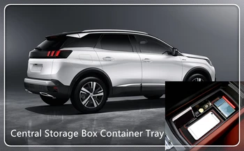 

For Peugeot 3008 GT 2016 2017 2018 2019 Interior Center Armrest Storage Box Container Holder Car Organizer Auto Accessories
