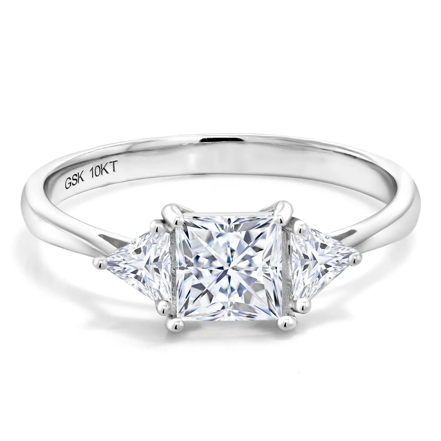 GemStoneKing Charles& Colvard 1,12 карат 10 к белое золото созданное Муассанит кольцо для женщин Solitaire Обручальное ювелирное изделие подарок