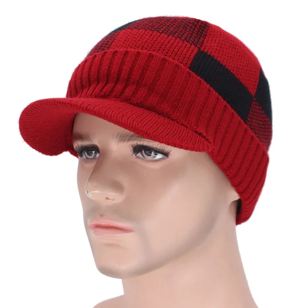 red hat Skullies Beanies, мужские зимние шапки для мужчин, шарф, вязаная шапка, шапка для женщин, зимняя шапка, мужская шапка, Homme Gorro Bonnet, бейсболка s - Цвет: red hat