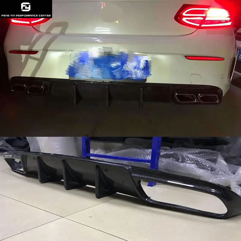 W205 C300 C63 Coupe углеродного волокна задний бампер диффузор для губ Benz W205 C63 Комплект кузова автомобиля