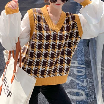 

Preppy Style Girls Autumn Sweater Women's Retro Loose Lazy Style Autumn Knit Sweater Long Sleeves Top Japanese Style Pullover