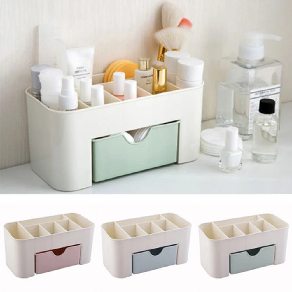 

Plastic Storage Box Makeup Organizer Case Drawers Cosmetic Display Storage Organizer Office Sundries Make Up Container Boxes