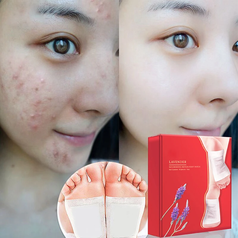 20Pcs/Box Detox Foot Pads Lavender Nourishing Moisturizing Repair Foot Patches Adhesive Feet Cover Foot Skin Care Tools New