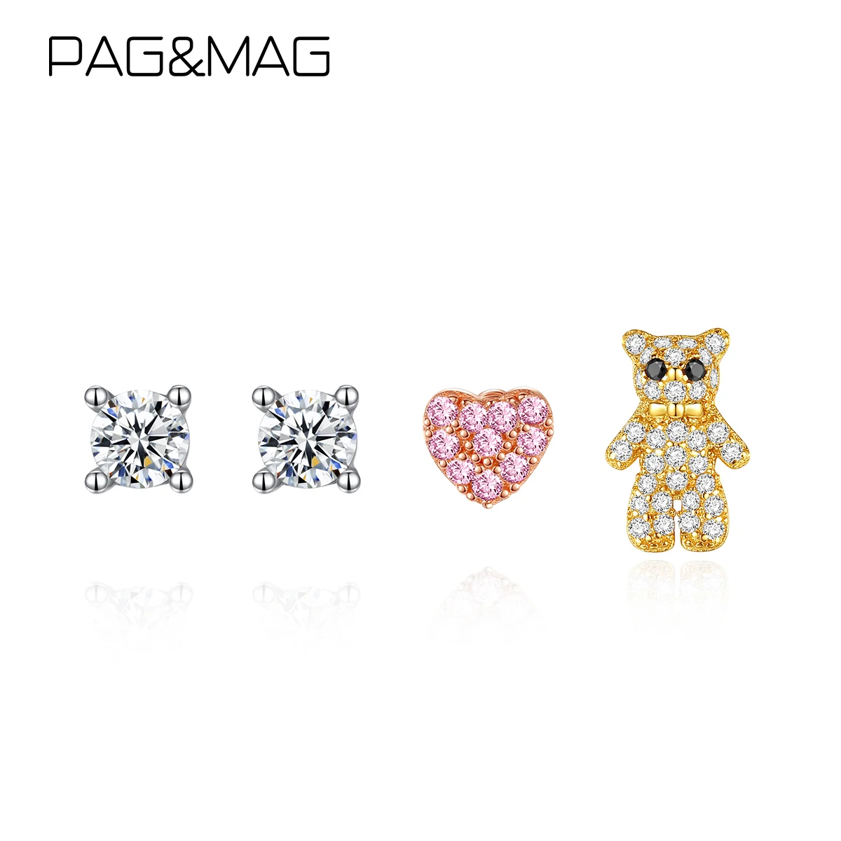 Orecchini in argento sterling impilabili con zirconi cubici per donne e ragazze, orecchini a bottone da sposa, raffinati_voghion.com