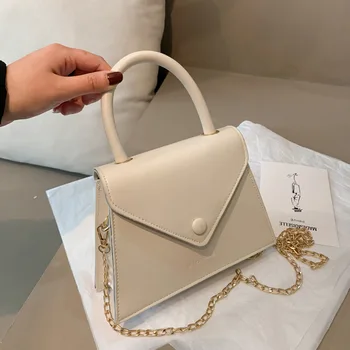 

2020 spring and summer new wild casual flip small square bag chain shoulder messenger bag female fashion solid color small bag