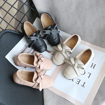 

2020 Spring New Korean Girls Bow Princess Shoes Kids Soft Bottom Shoe Big Children Non-slip Casual Shoes Lazy Flats Leisure