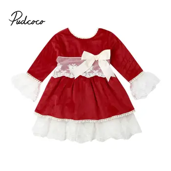 

Velvet Brand Xmas Dresses For Girls Toddler Kid Baby Girl Christmas Clothes Long Sleeve Pageant Party Princess Ball Gown Dress